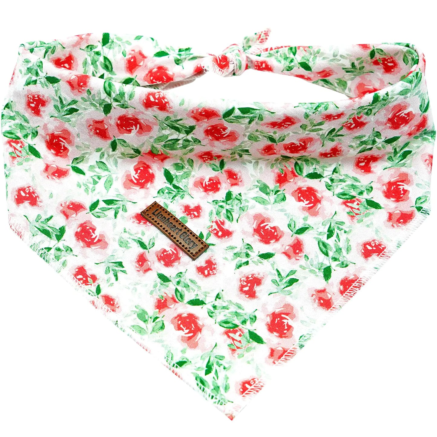 Lionheart glory Floral Dog Bandana Spring Summer Dog Bandana 1 Pack Washable Soft Dog Scarf Square Adjustable Dog Bandanas for Medium Large Dogs