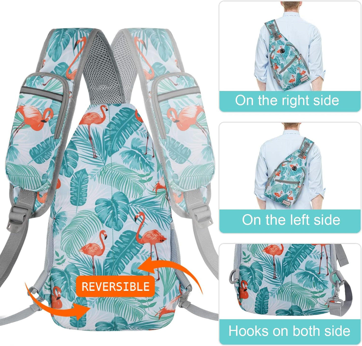 Sling Bag,Small Crossbody Sling Backpack,Water Resistant Shoulder Daypack for Travel,Anti Thief Chest Bag for Hiking