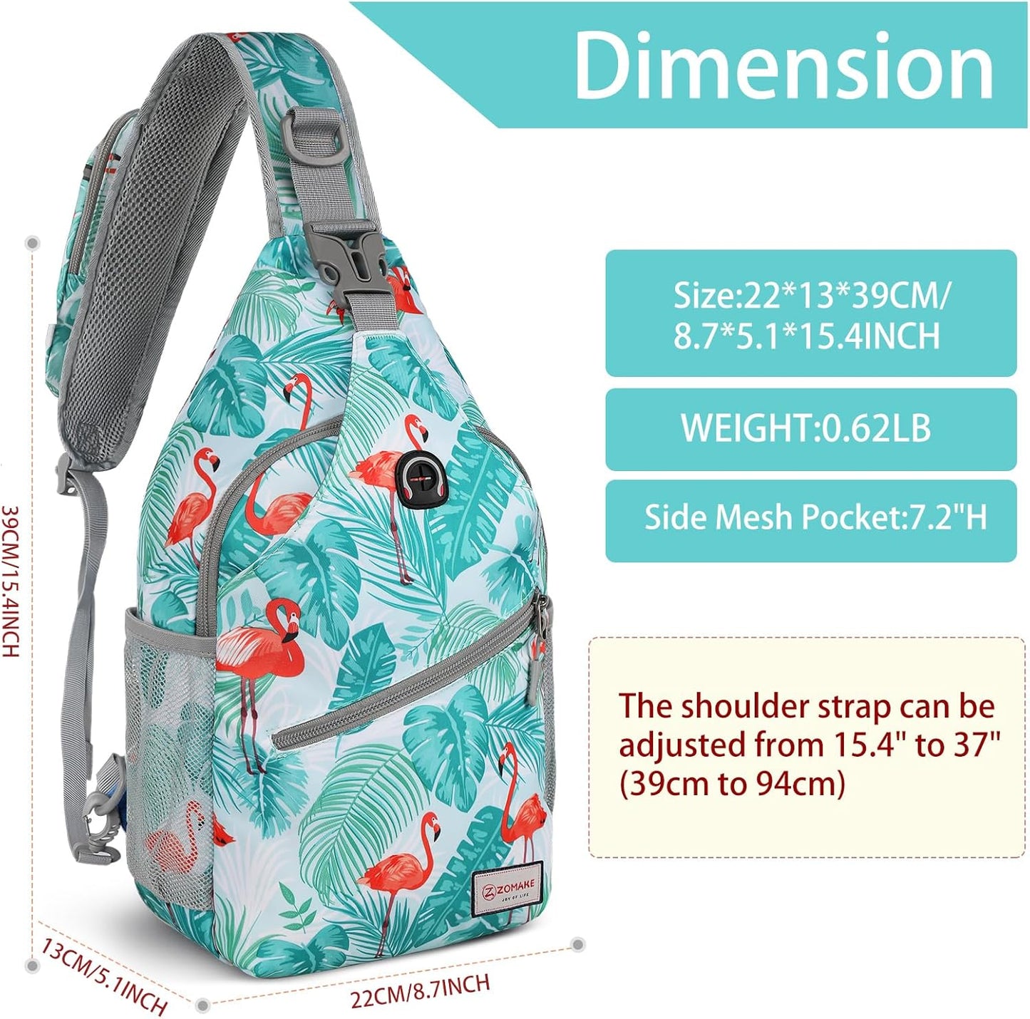 Sling Bag,Small Crossbody Sling Backpack,Water Resistant Shoulder Daypack for Travel,Anti Thief Chest Bag for Hiking