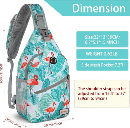 Sling Bag,Small Crossbody Sling Backpack,Water Resistant Shoulder Daypack for Travel,Anti Thief Chest Bag for Hiking