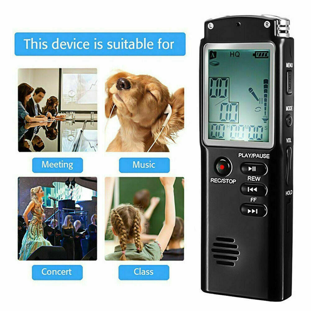 Lecture Digital Voice Recorder Dictaphone Audio MP3 Sound Mini Recorder Player