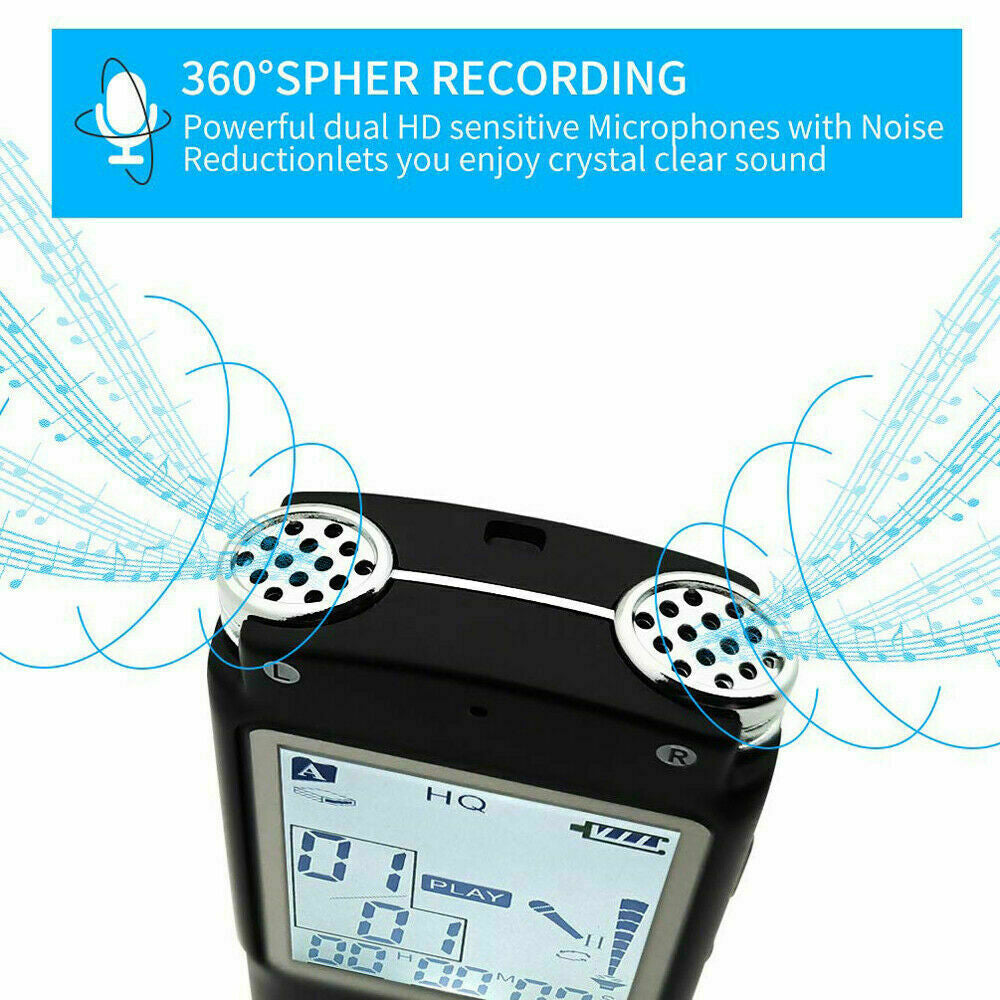 Lecture Digital Voice Recorder Dictaphone Audio MP3 Sound Mini Recorder Player