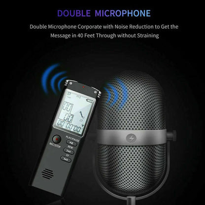 32G Voice Activated Mini Digital Sound Audio Recorder Dictaphone MP3 Player USB Noise Reduction