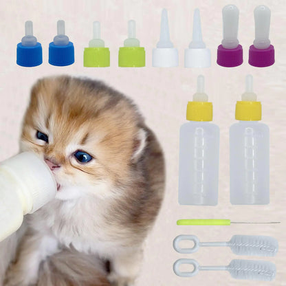 Bottle Kit 60ml Pet Feeding Bottle pet Feeding Tool Newborn Animal Feeder Practical Replacement Pet Bottle with 10pcs Nipples