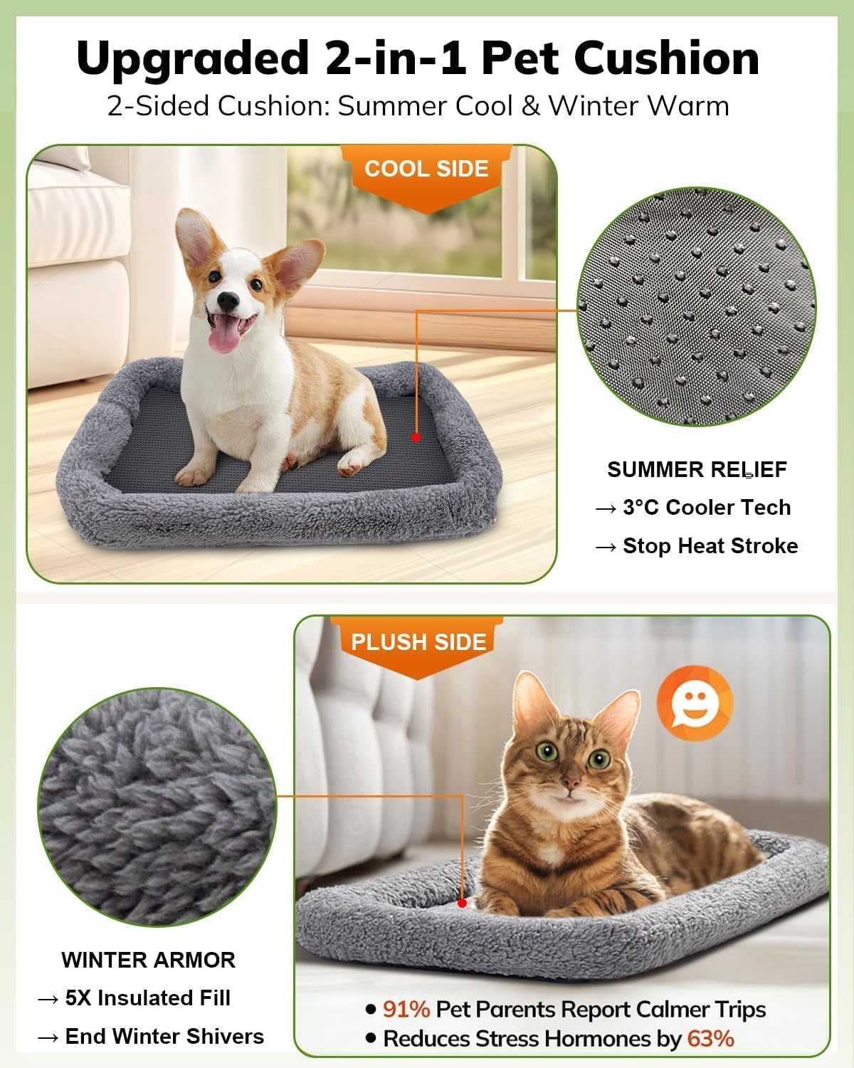 Cat Carrier - Cat Carrier Soft for Medium or Large Cats up to 20Lbs, with Dual-Sided Cushion, Secure Buckle and Foldable Bowl
