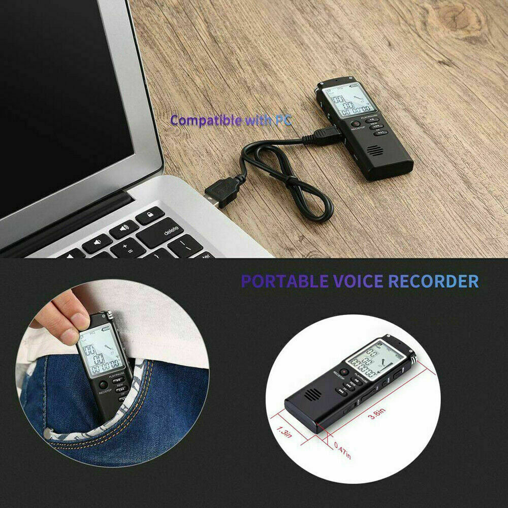 Lecture Digital Voice Recorder Dictaphone Audio MP3 Sound Mini Recorder Player