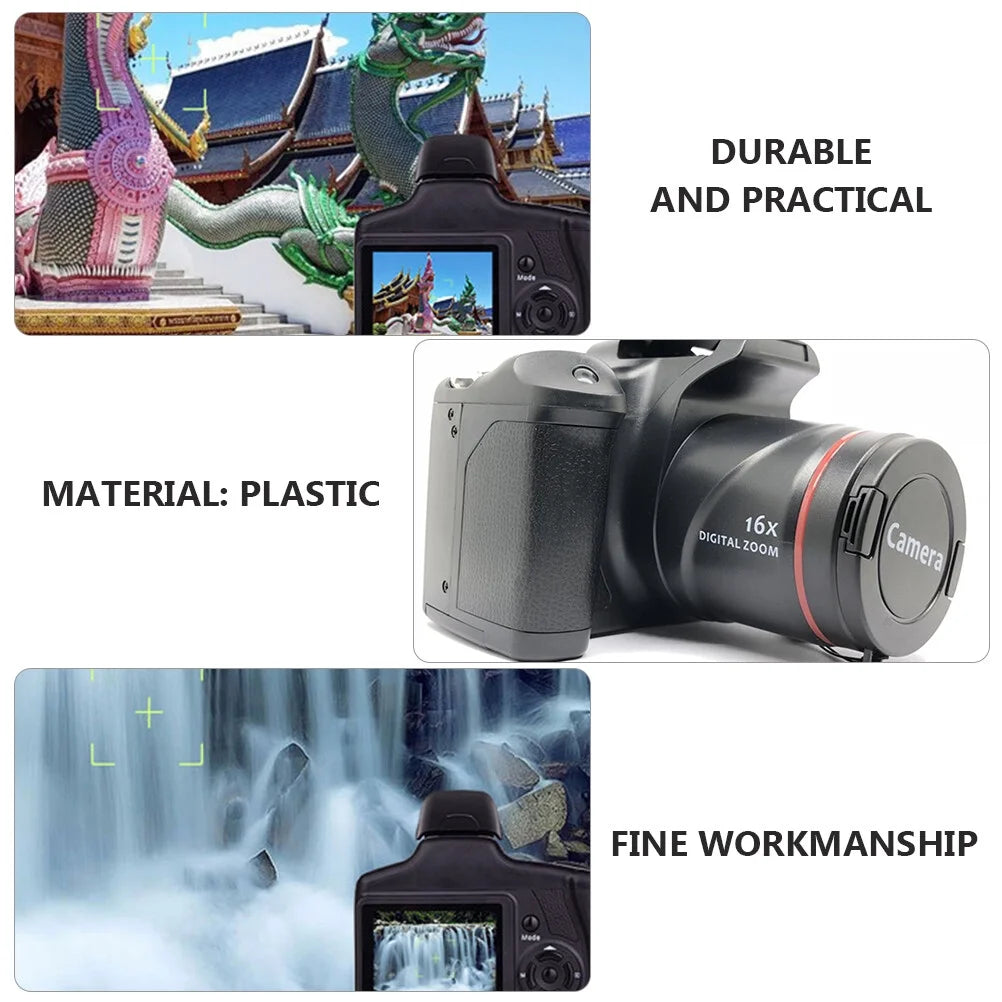 Digital Camera Vlogging Camera for Youtube 3 Inch Screen Compact Camera for Beginners Teens Photography-Black