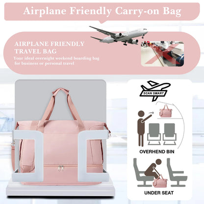Travel Duffel Bag for Women Gym Bag with USB Charging Port Large Weekender Overnight Bag Yoga Duffle Bags