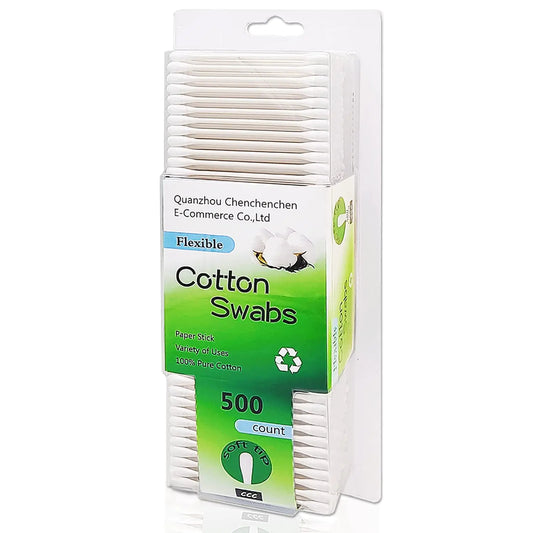 Natural Paper Cotton Swabs 500ct Double Tips Cotton Buds for Personal Care