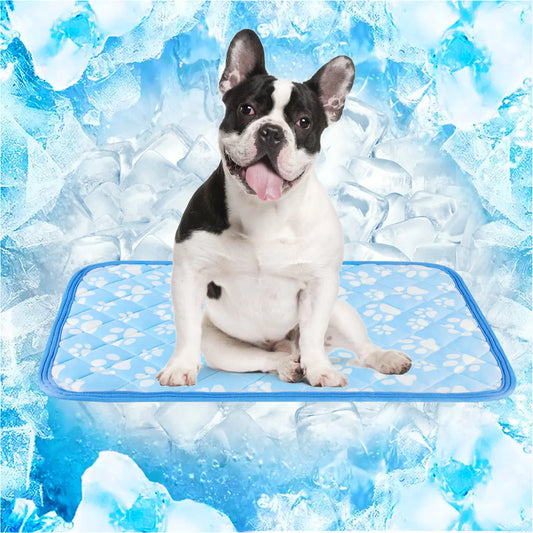 Rywell Self-Cooling Mat for Dogs Medium 30 x 20- Endothermic Color Changing Arc-Chill Cooling Fiber - Washable Non-Toxic Summer Pet Outdoor Bed Non-Slip Foldable Quick-Dry Dog Blanket