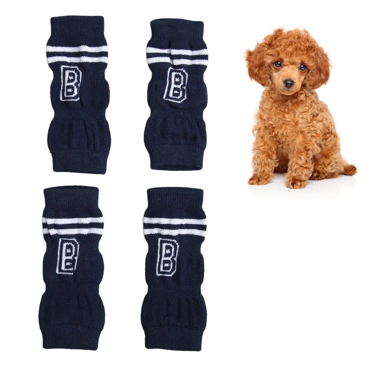 Zerodis 4pcs Pet Dog Elbow Protector Dog Elbow Sleeve Knitted Pet Leg Warmers Elastic Pet Leg Hock Protectors Warm Dog Hock Covers Pet Leg Sleeves S