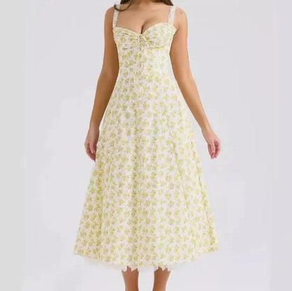 Valentina Lace Bustier Dress with Floral Print (One Piece)