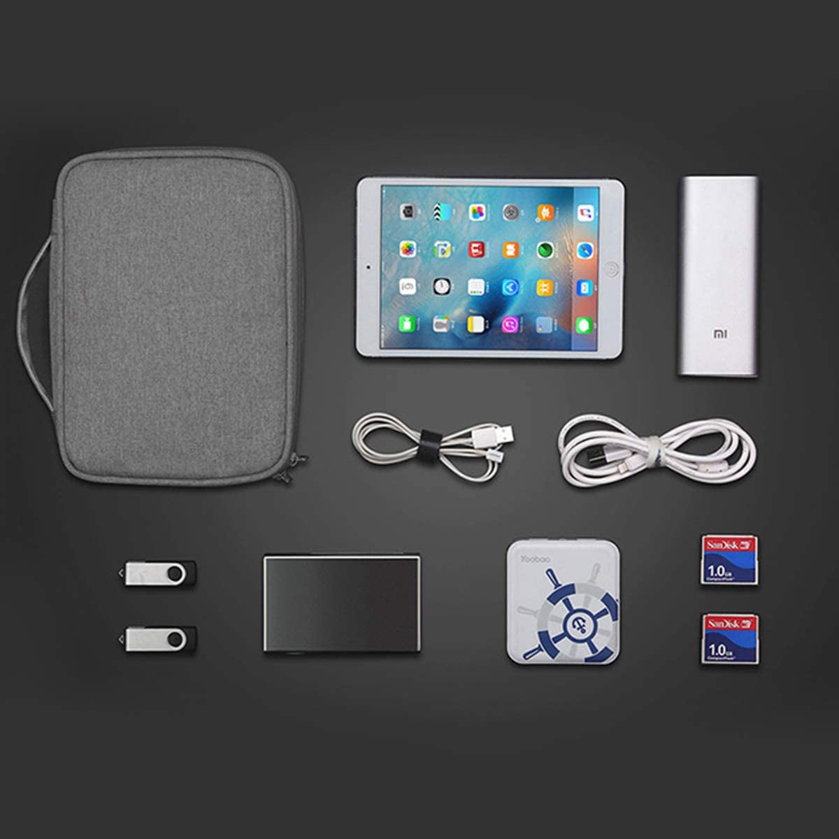 Electronics Organizer, Electronic Accessories Bag Travel Cable Organizer Three-Layer