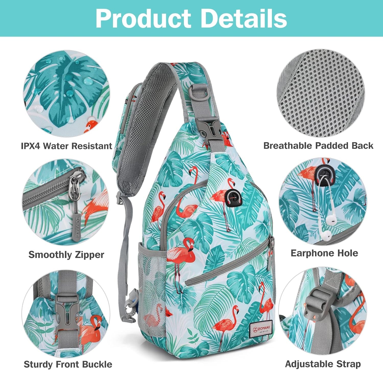 Sling Bag,Small Crossbody Sling Backpack,Water Resistant Shoulder Daypack for Travel,Anti Thief Chest Bag for Hiking