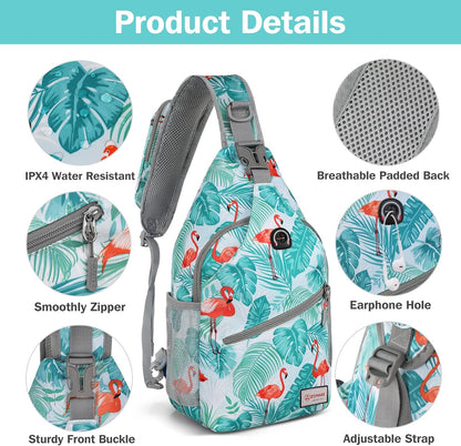 Sling Bag,Small Crossbody Sling Backpack,Water Resistant Shoulder Daypack for Travel,Anti Thief Chest Bag for Hiking