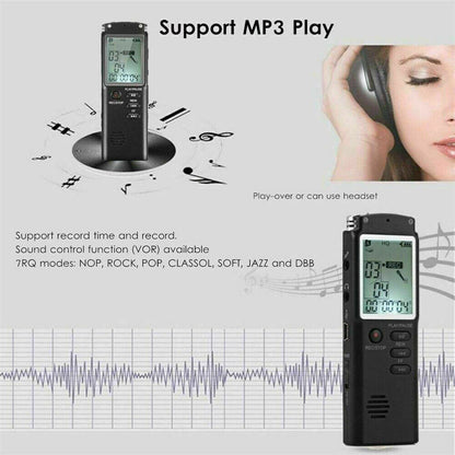 Lecture Digital Voice Recorder Dictaphone Audio MP3 Sound Mini Recorder Player