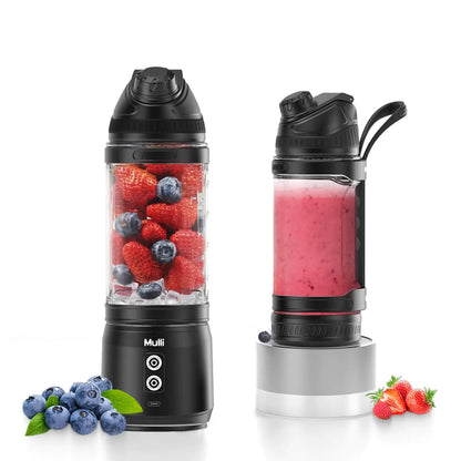 Mulli Portable Blender 24oz Travel Blender for Shakes and Smoothies USB Rechargeable Mixer with a Lid for Travel Gym
