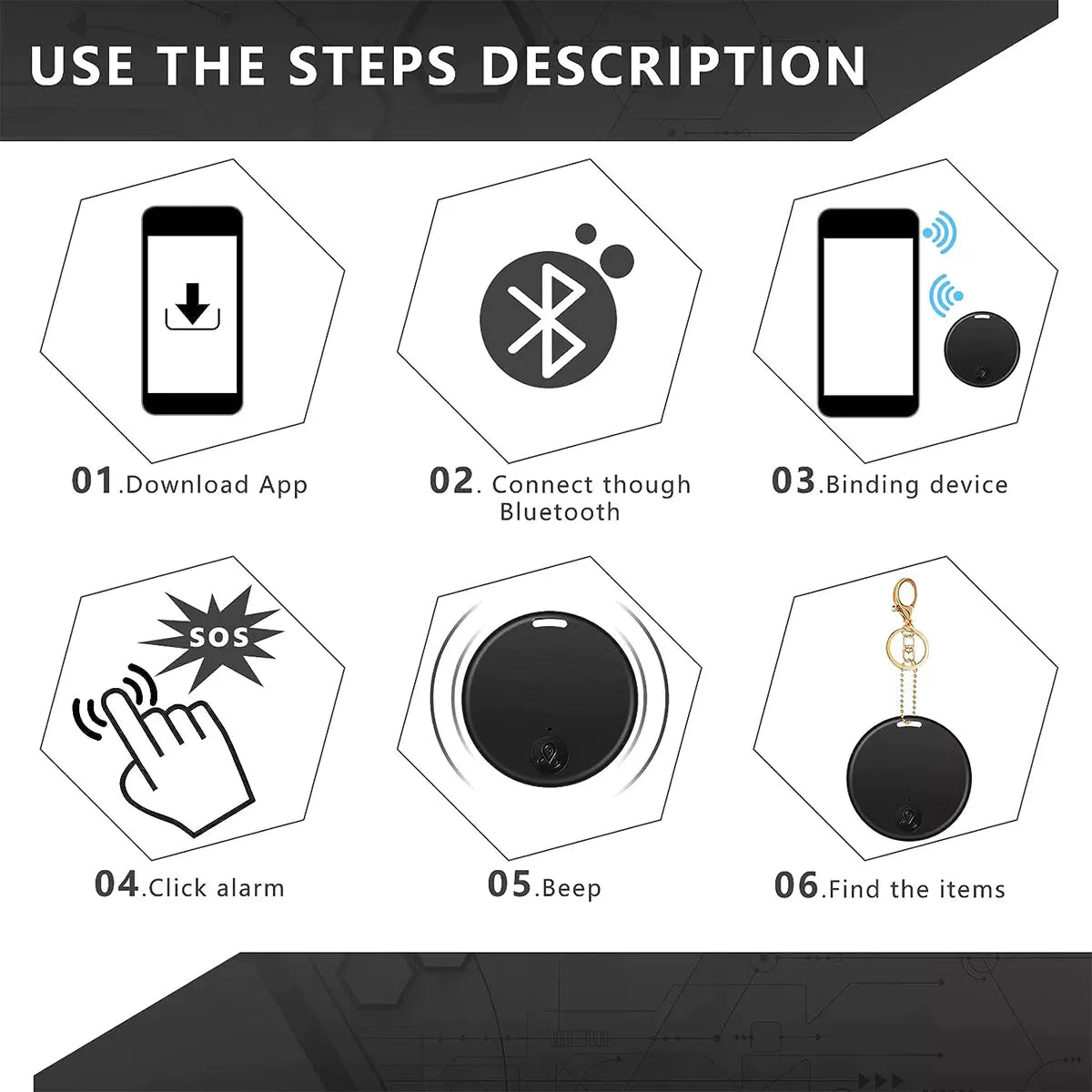 Bluetooth Mini GPS Tracking Air Key Tag Child Pet Finder Tracker Location Device