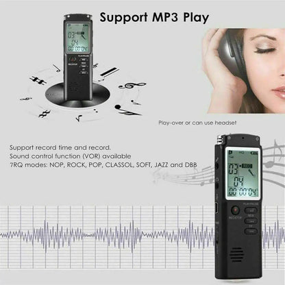 32G Voice Activated Mini Digital Sound Audio Recorder Dictaphone MP3 Player USB Noise Reduction