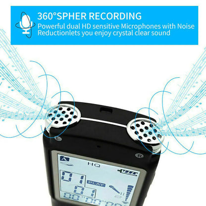 32G Voice Activated Mini Digital Sound Audio Recorder Dictaphone MP3 Player USB Noise Reduction
