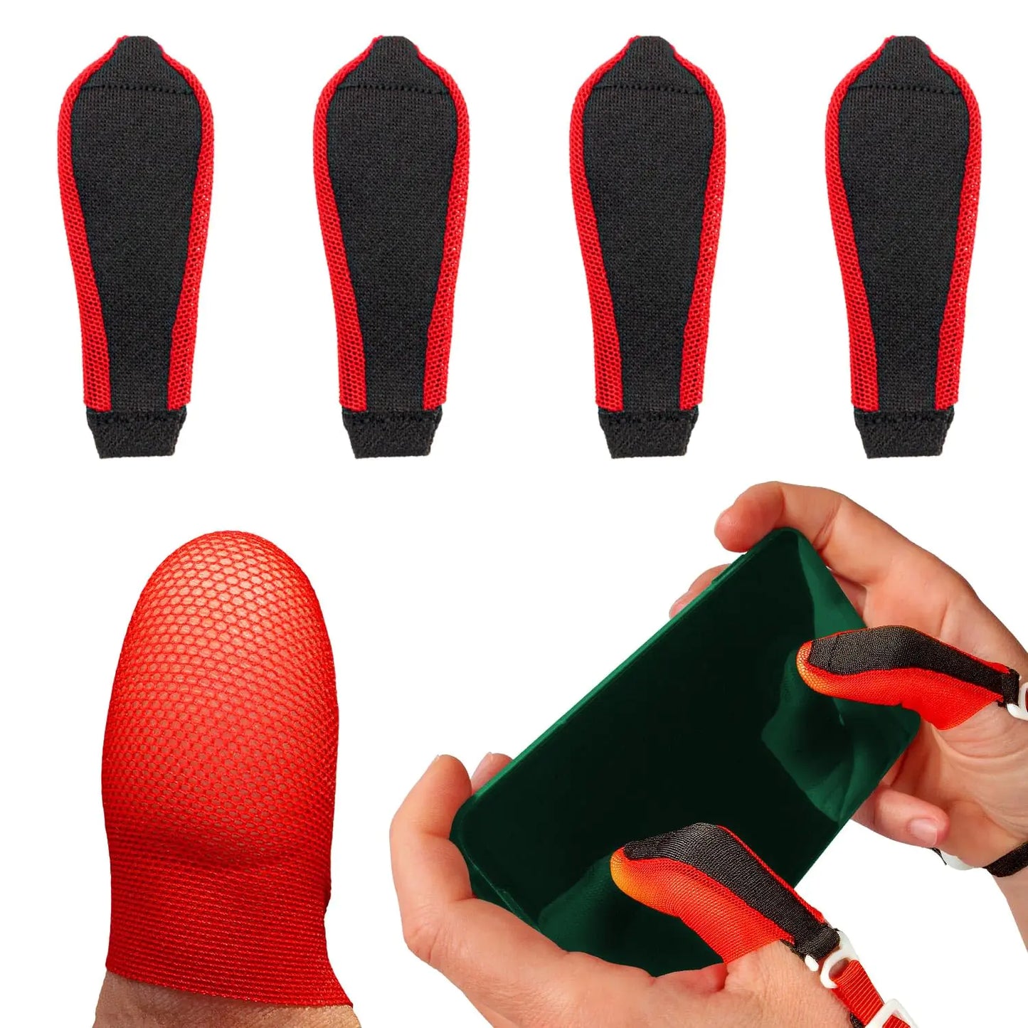 Rocket Finger 4 Finger Gaming Sleeves PUBG Mobile Thumb Gloves Finger Thimble Pack Replacement  Mobile Gaming Accessories