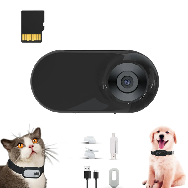 Daeidl Cat & Pet HD 1080P Collar Camera – 16GB SD