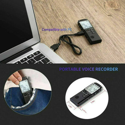 32G Voice Activated Mini Digital Sound Audio Recorder Dictaphone MP3 Player USB Noise Reduction