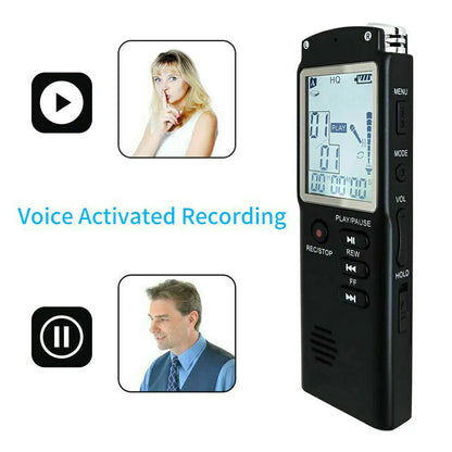32G Voice Activated Mini Digital Sound Audio Recorder Dictaphone MP3 Player USB Noise Reduction