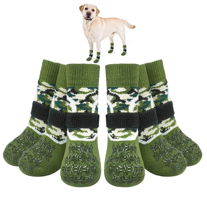 BEAUTYZOO Dog Socks to Prevent Licking Paws Dog Shoes for Hot/Cold Pavement Non Slip Dogs Boots & Paw Protectors Reflective with Grips for Hardwood Floor Small Medium Large Senior Dog Booties